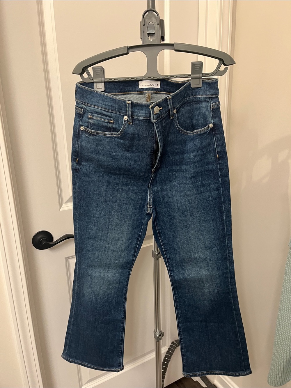 LOFT Dark Blue Kick Cropped Jeans